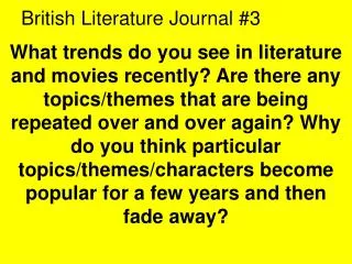 British Literature Journal #3