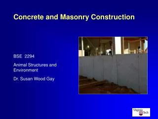 Concrete and Masonry Construction