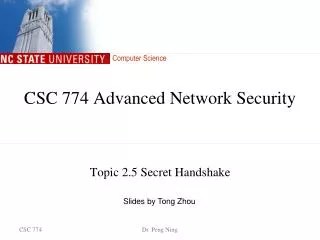 CSC 774 Advanced Network Security