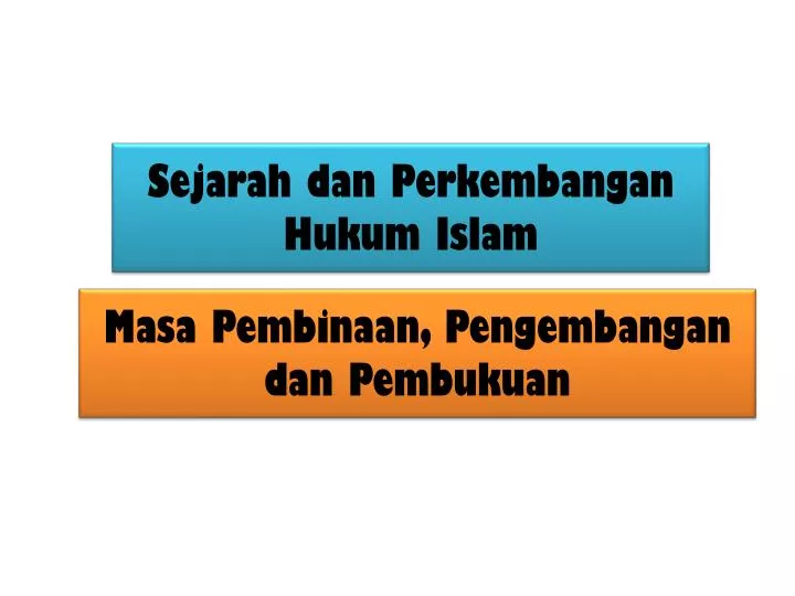 sejarah dan perkembangan hukum islam