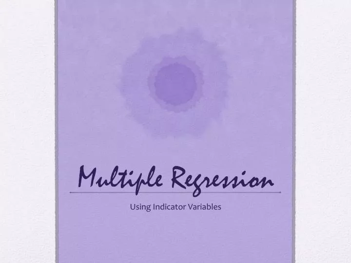 multiple regression