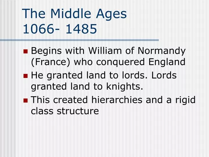 the middle ages 1066 1485