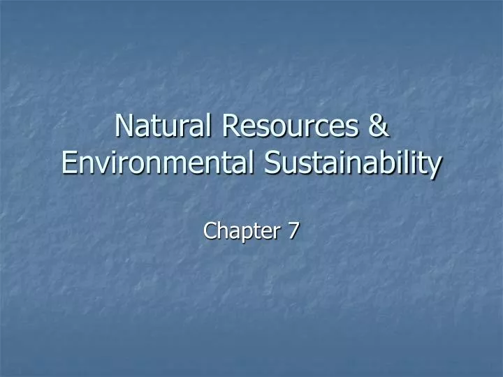 natural resources environmental sustainability
