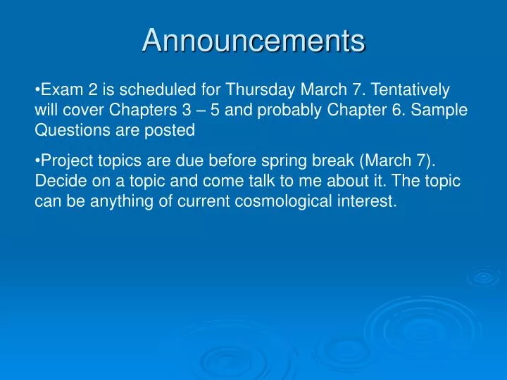 announcements