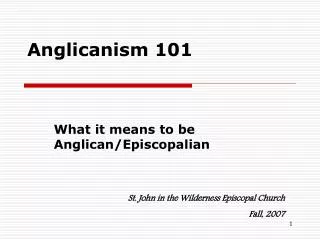 Anglicanism 101