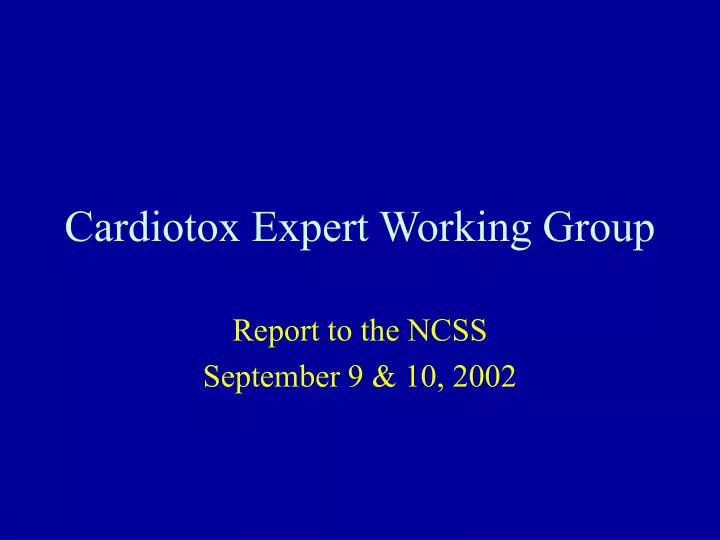 cardiotox expert working group