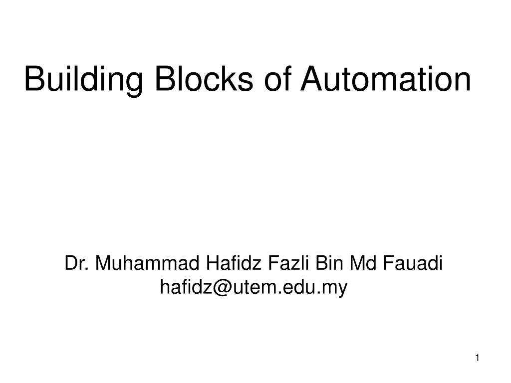 PPT - Building Blocks of Automation PowerPoint Presentation, free ...