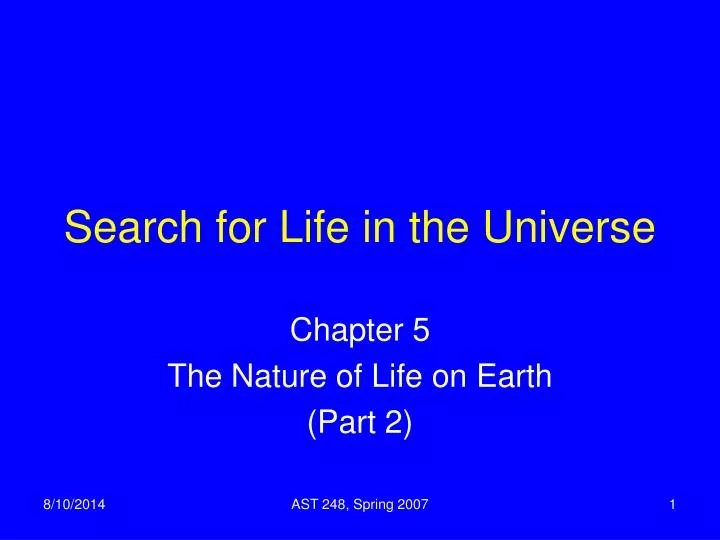search for life in the universe