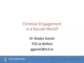 Christian Engagement in a Secular World?