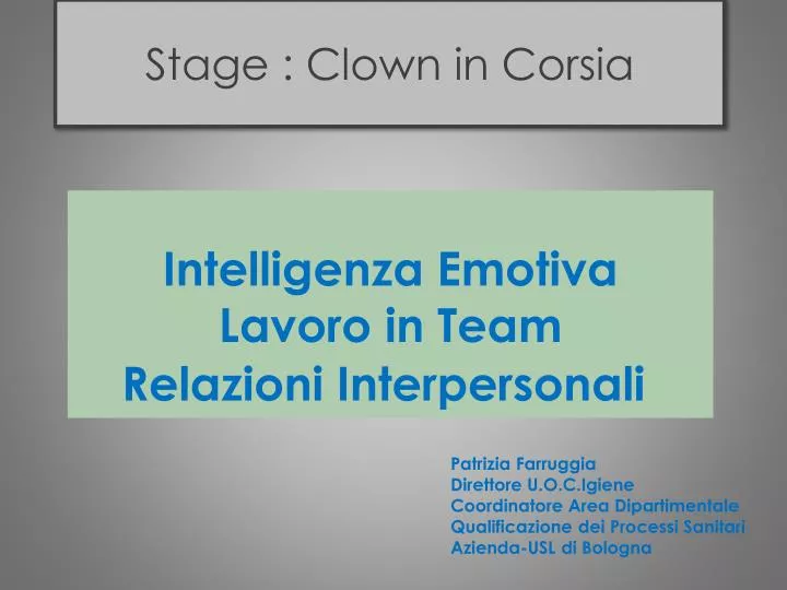 stage clown in corsia