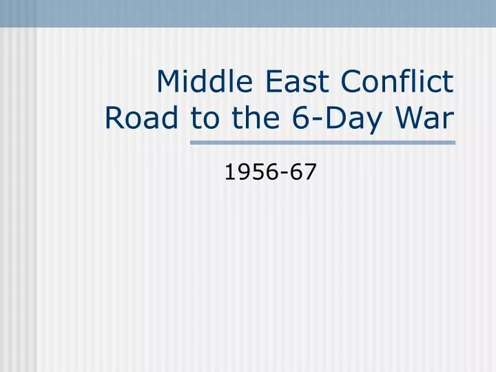 middle east conflict road to the 6 day war
