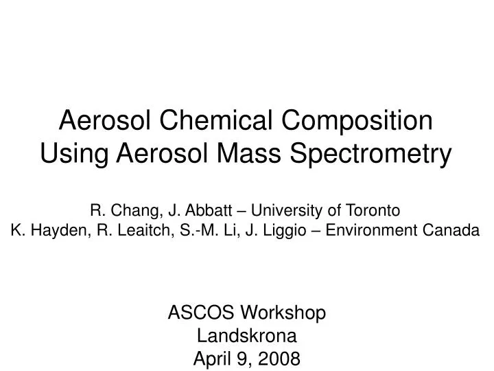 aerosol chemical composition using aerosol mass spectrometry