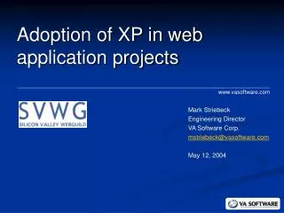 Adoption of XP in web application projects