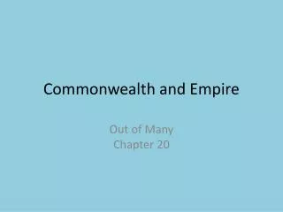 Commonwealth and Empire