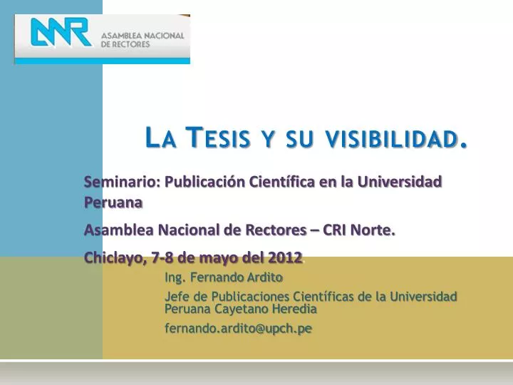 la tesis y su visibilidad