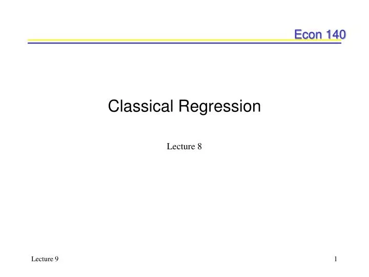 classical regression