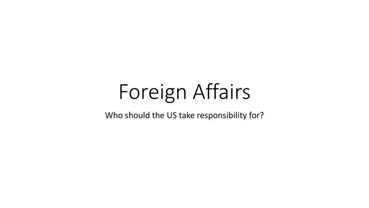 foreign affairs