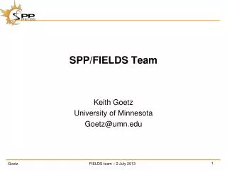 SPP/FIELDS Team