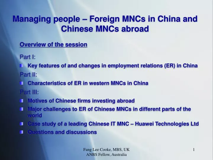 managing people foreign mncs in china and chinese mncs abroad