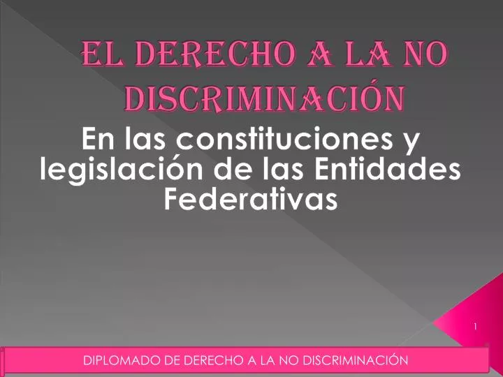 el derecho a la no discriminaci n