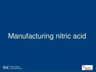 Manufacturing nitric acid