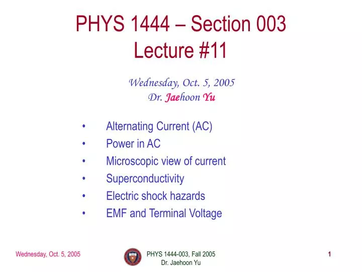 phys 1444 section 003 lecture 11