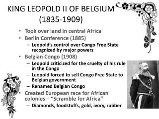 KING LEOPOLD II OF BELGIUM (1835-1909)