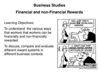 Business Studies Financial and non-Financial Rewards
