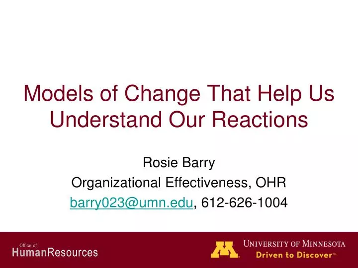 models of change that help us understand our reactions