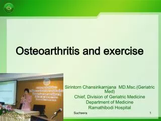 Osteoarthritis and exercise