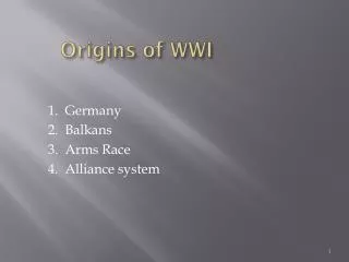 Origins of WWI