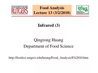 Food Analysis Lecture 13 (3/2/2010)