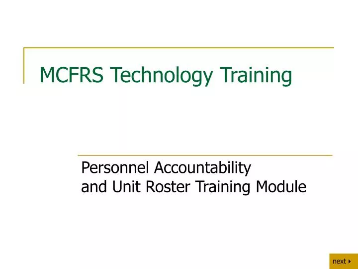 mcfrs technology training