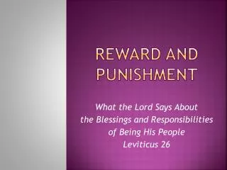 Reward and Punishment