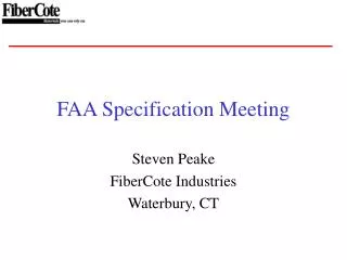 FAA Specification Meeting