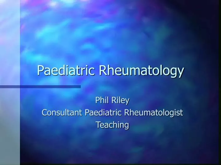 paediatric rheumatology