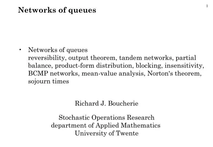 networks of queues