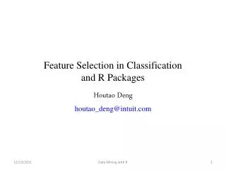 Feature Selection in Classification and R Packages
