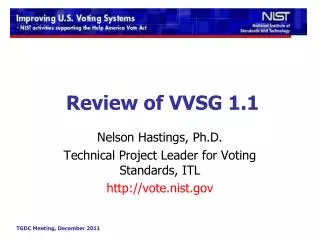 Review of VVSG 1.1