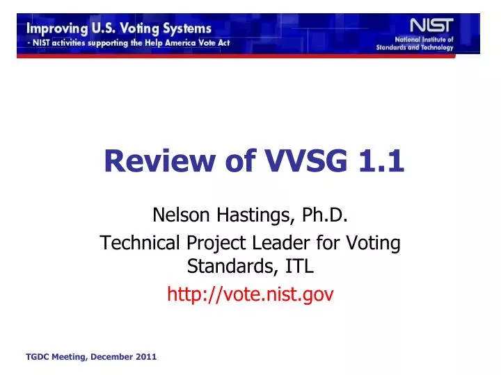 review of vvsg 1 1