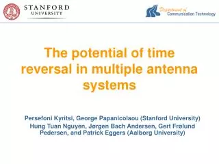 The potential of time reversal in multiple antenna systems