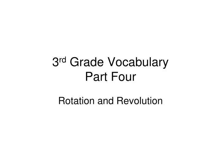 3 rd grade vocabulary part four