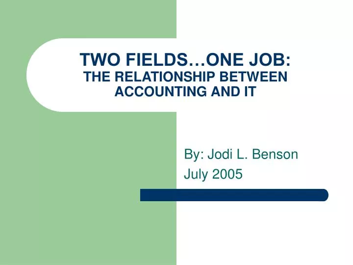 two fields one job the relationship between accounting and it