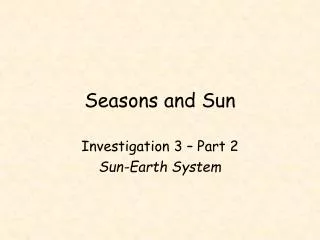 Seasons and Sun