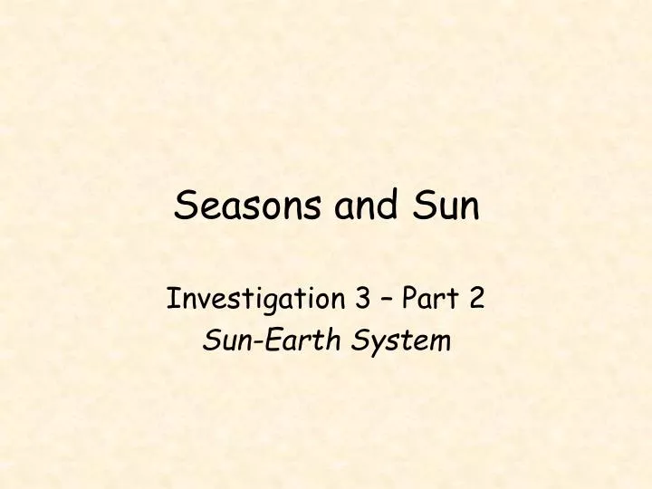 seasons and sun