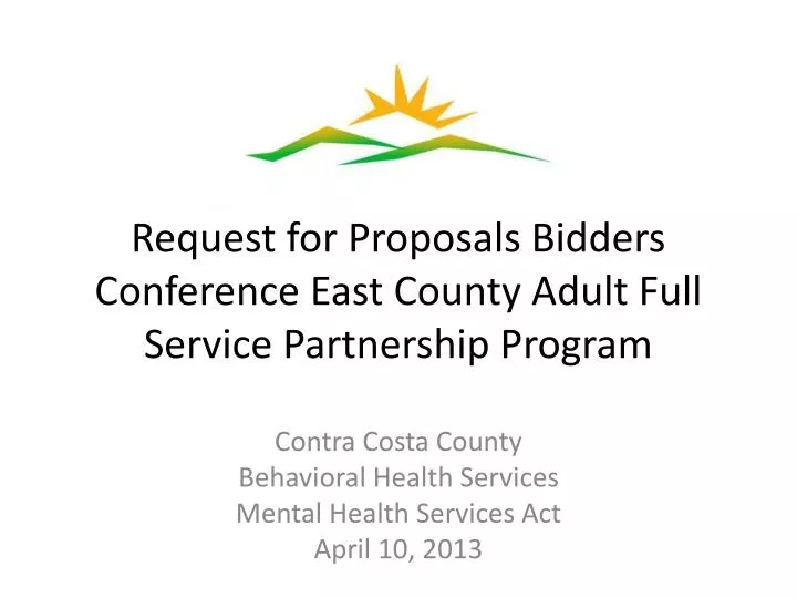 request for proposals bidders conference east county adult full service partnership program