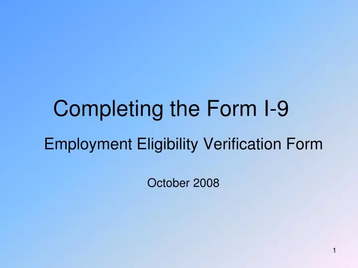 completing the form i 9