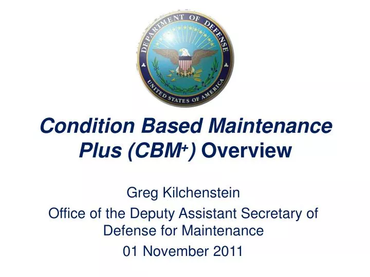 condition based maintenance plus cbm overview