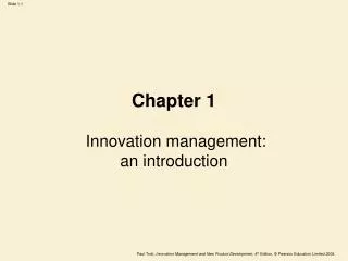 Chapter 1 Innovation management: an introduction