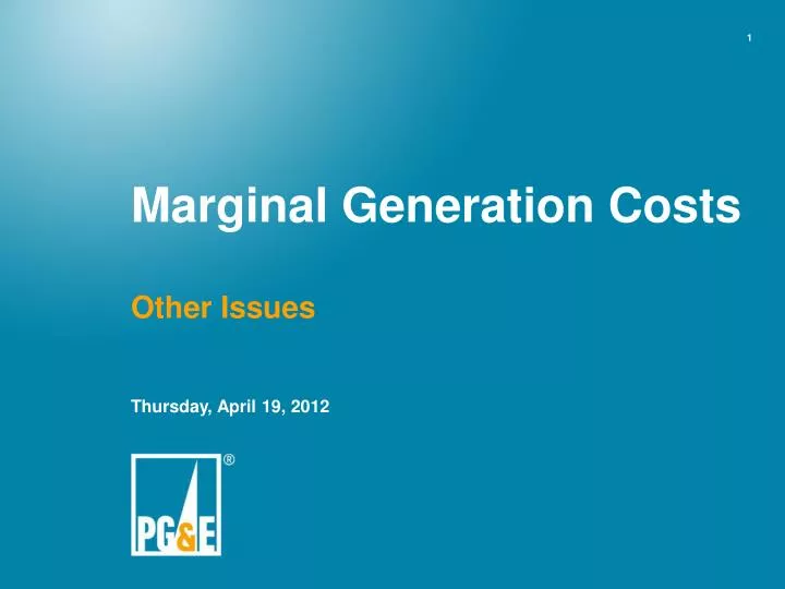 marginal generation costs